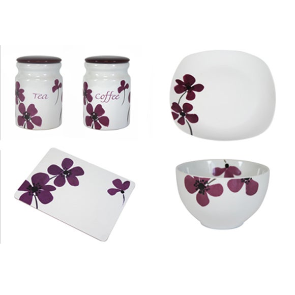 Plum Painted Poppy Dinnerware Collection