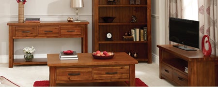 Oxford Acacia Dark Wood Living Furniture Collection