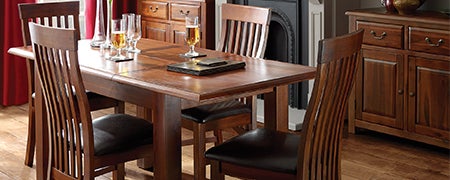 Winchester Acacia Dark Wood Dining Furniture Collection
