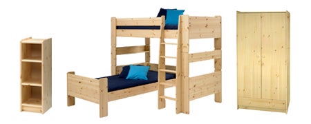 Kids Harper Pine High Sleeper Bedroom Collection