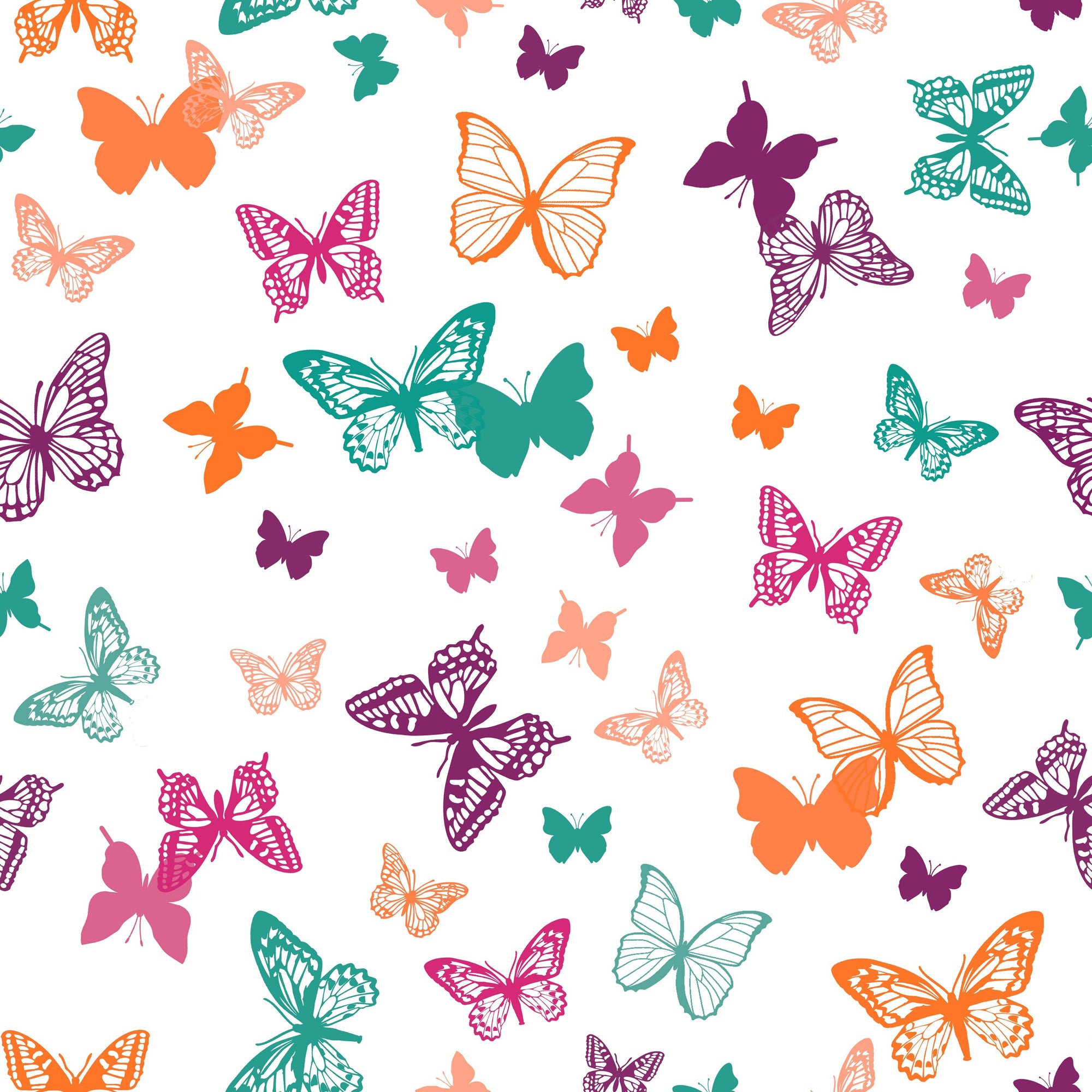 Butterflies PVC Fabric | Dunelm
