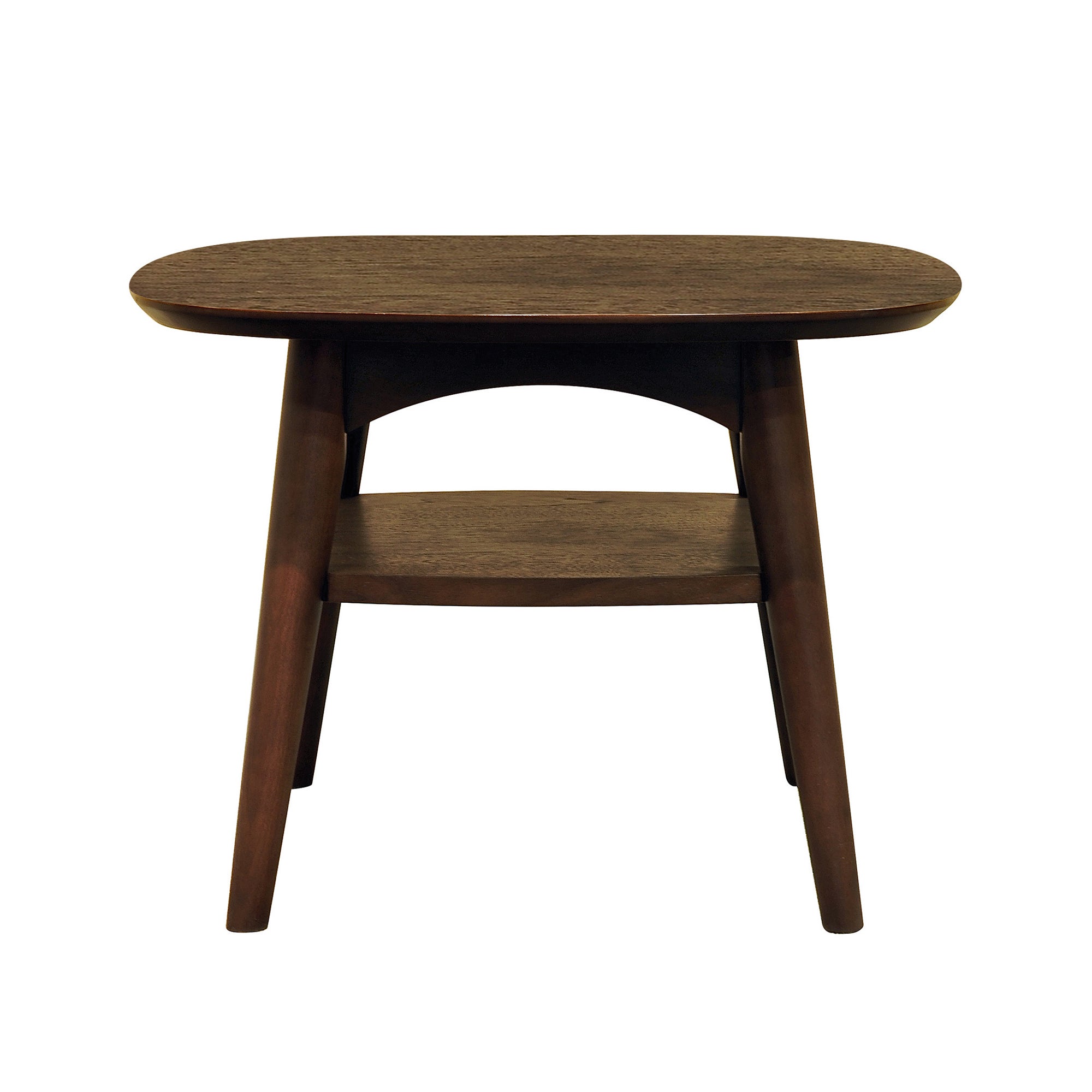 Skandi Walnut Lamp Table with Shelf | Dunelm