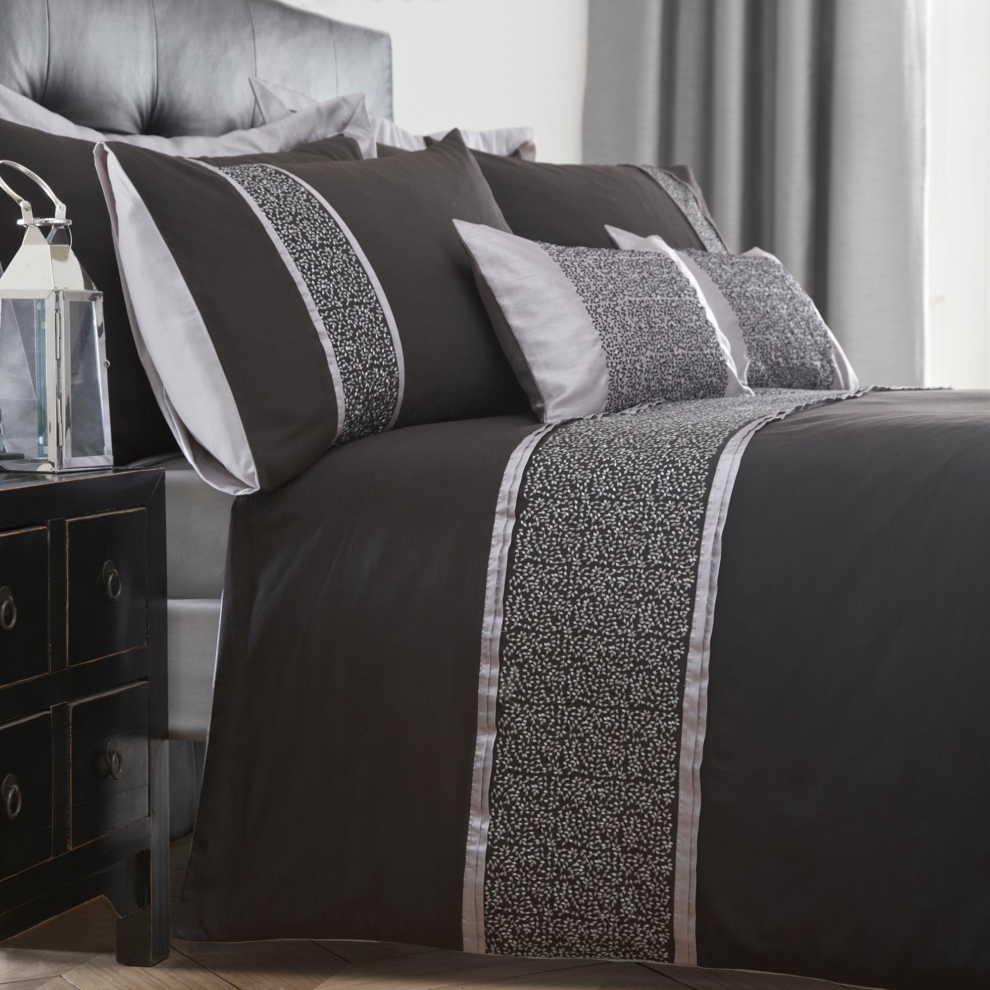 Black Mercury Collection Duvet Cover | Dunelm